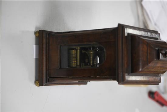 William Page of London. An early 18th century walnut bracket clock, height 13.5in.